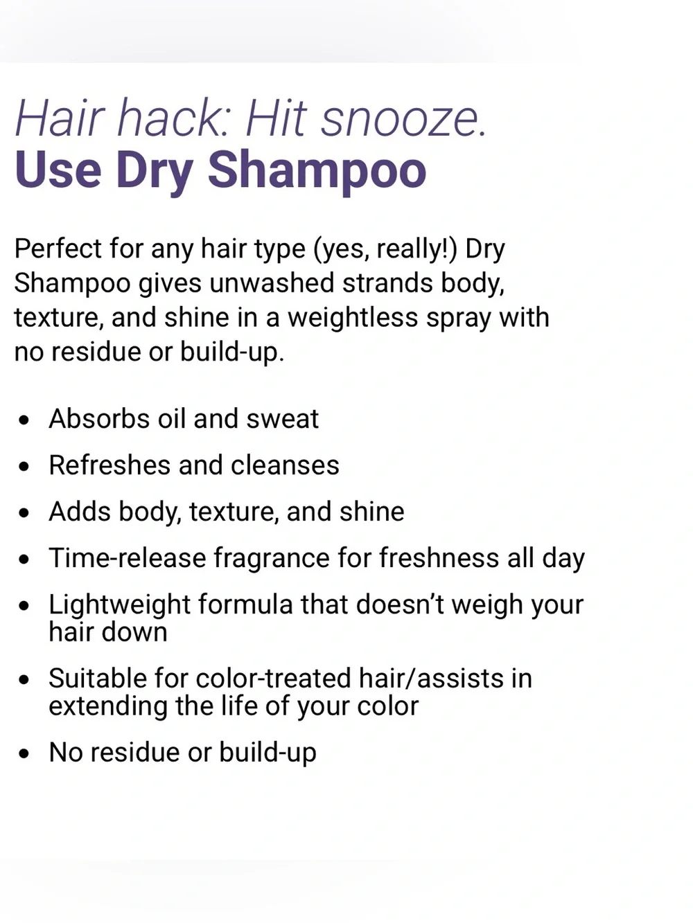 Sei Bella Dry Shampoo
